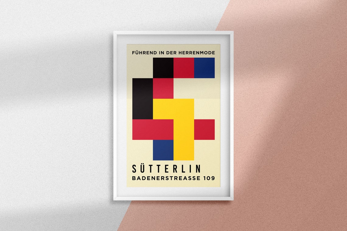 Sutterlin Fuhrend In Der Herrenmode Color Block Bauhaus Poster - Image 4