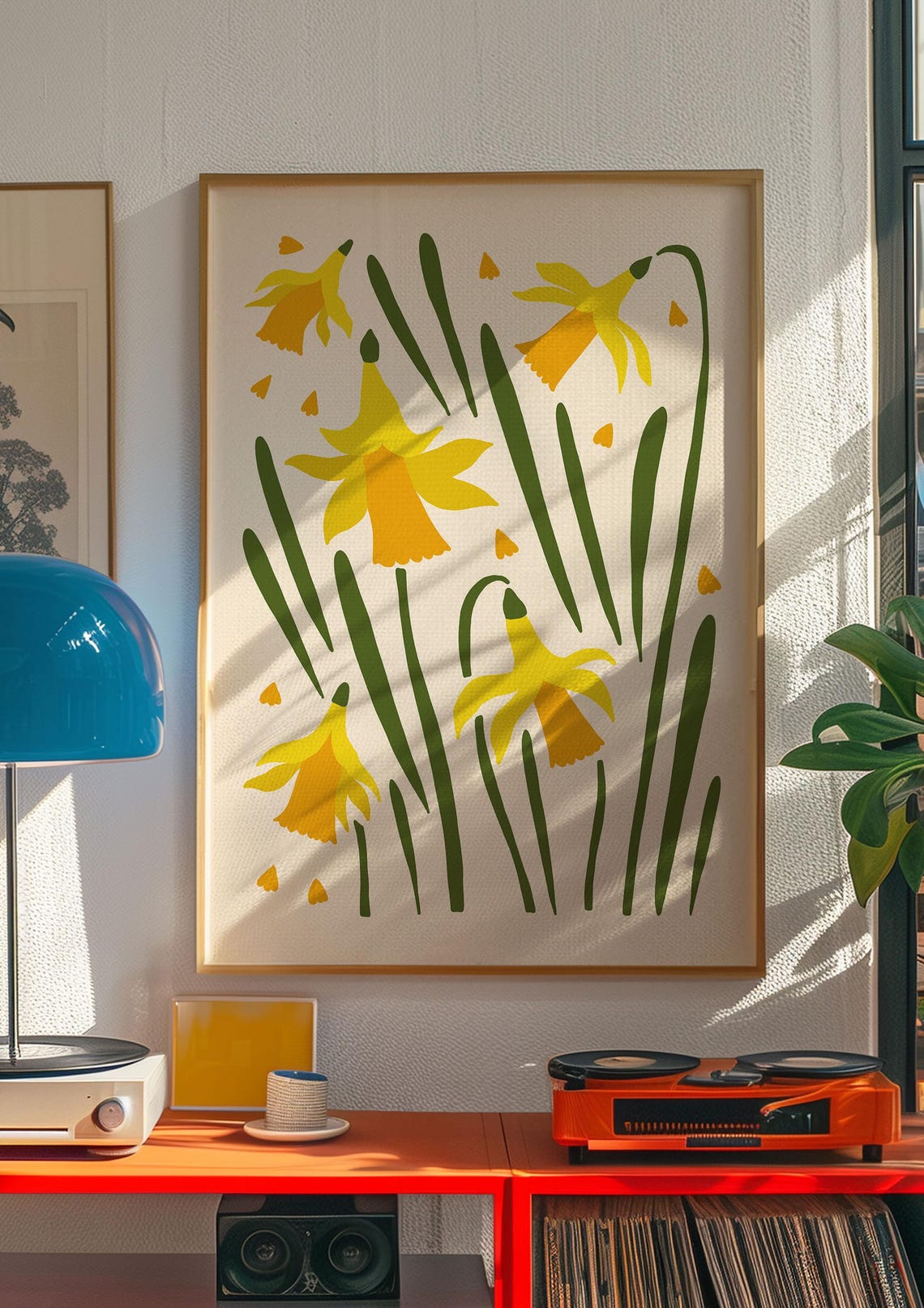 Yellow Daffodil Bloom Maximalist Flower Market Illustration Poster - Image 4