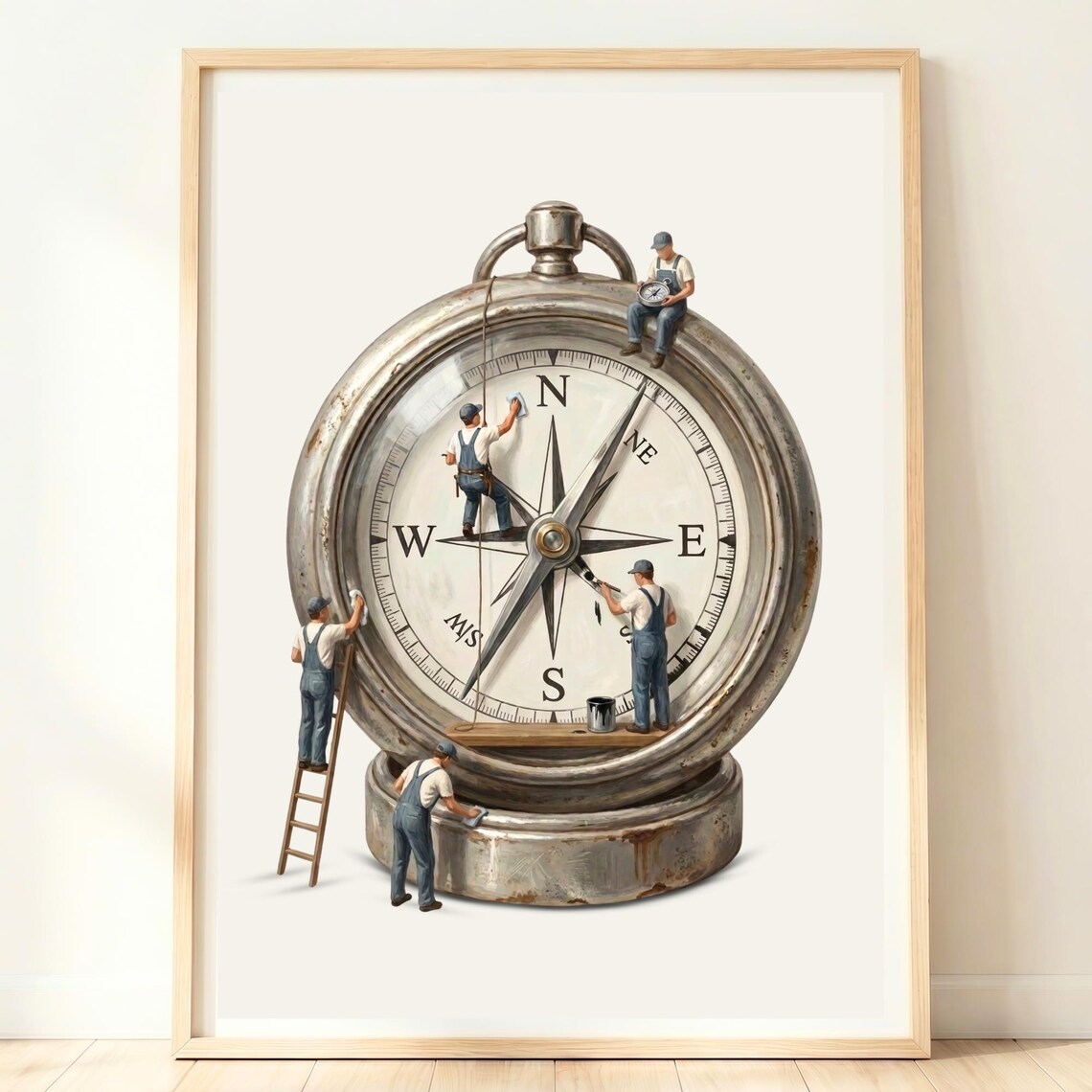 Vintage Compass Nautical Navigation Art Print