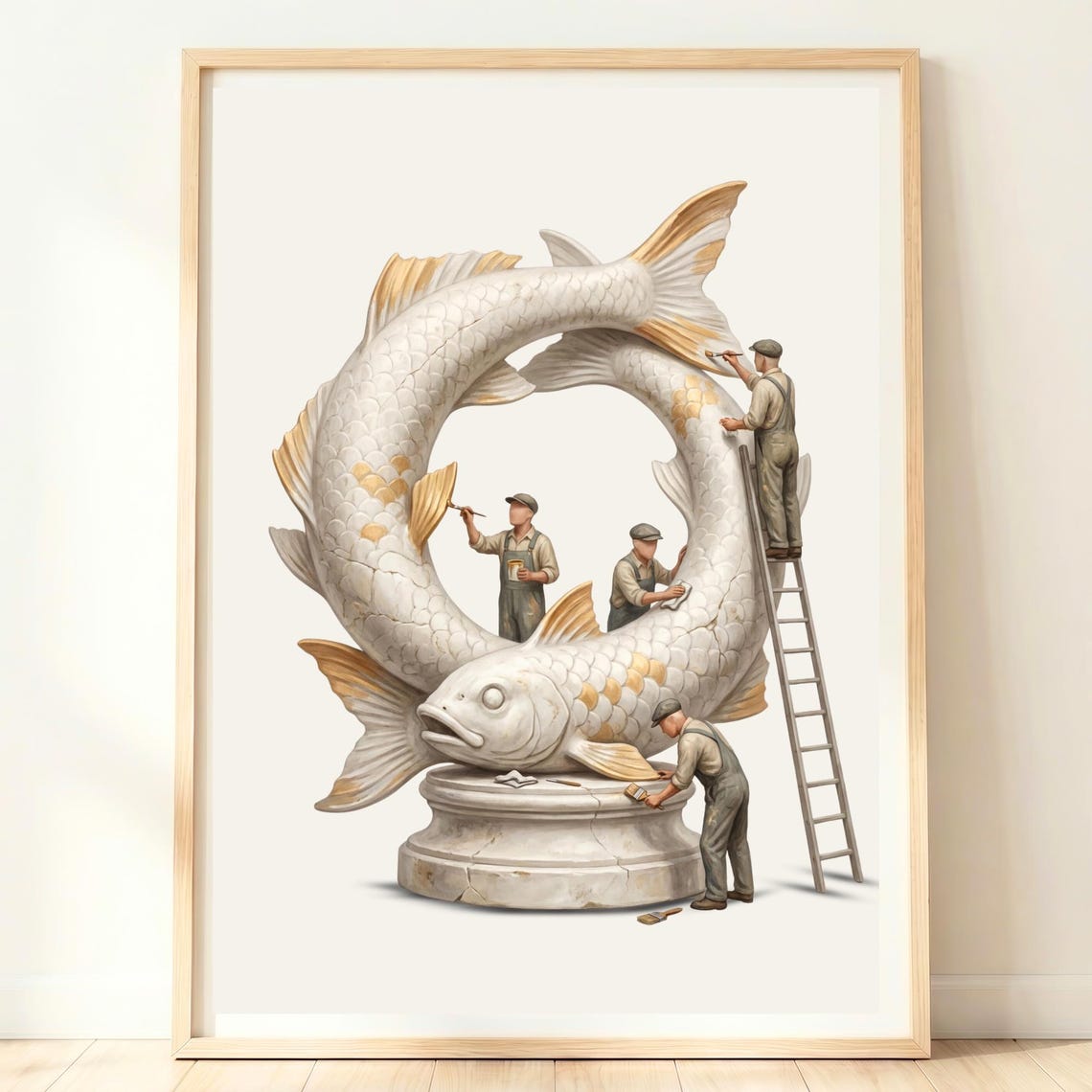 Pisces Wall Art Zodiac Fish Decor Calm Print Astrology Poster