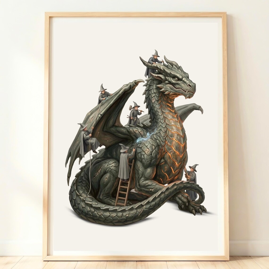 Dragon Magic Room Decor, Mythical Fantasy Art Print