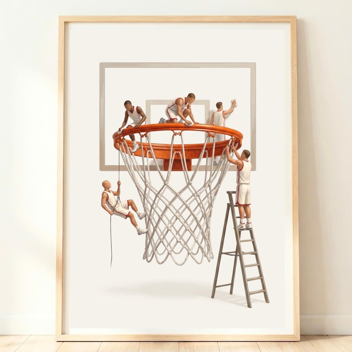 Basketball Hoop Wall Art, Boys Room Court Decor