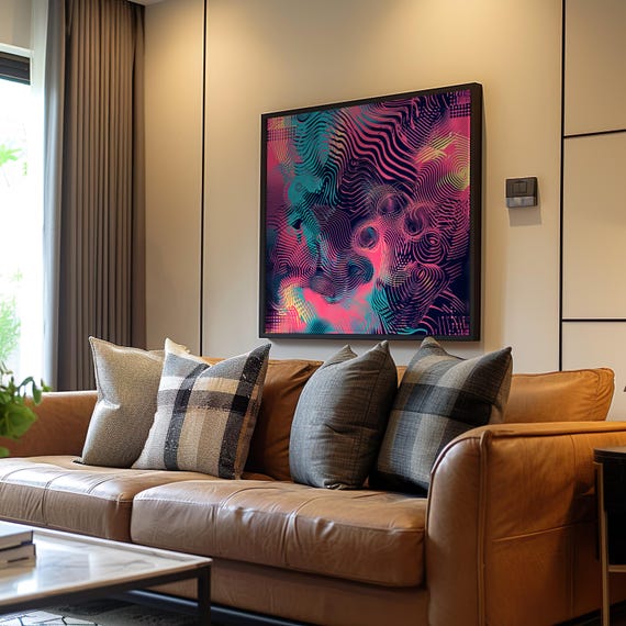 Psychedelic Woman Face Art Abstract Neon Painting Illustration Vaporwave Style 3d Render Vibrant Color Palette