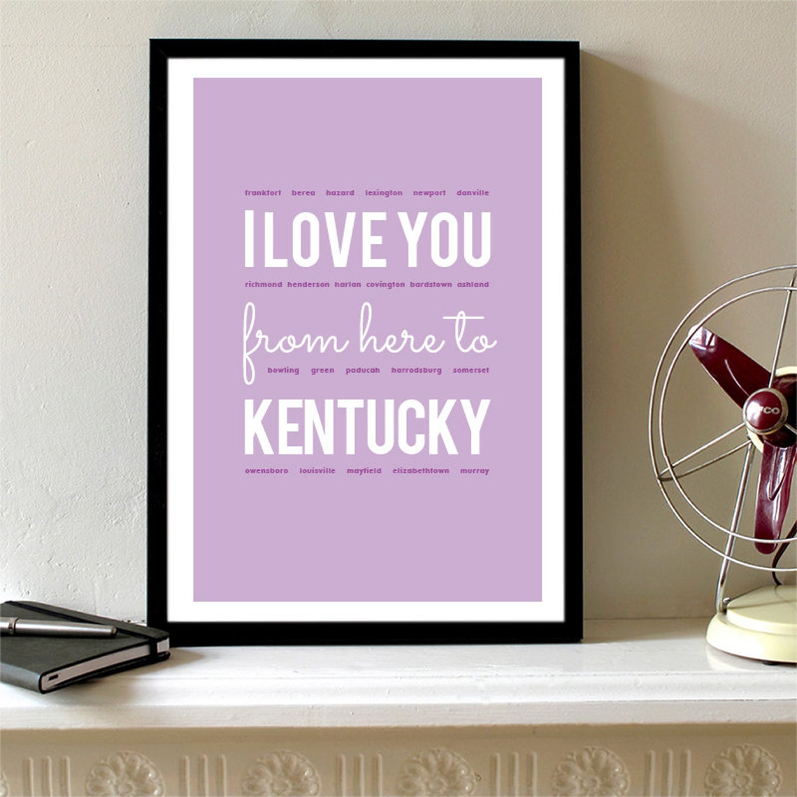 I Love You From Here To Kentucky Kentucky Print Kentucky Skyline Kentucky Art Kentucky Poster Kentucky Watercolor Kentucky Art Print - Image 2