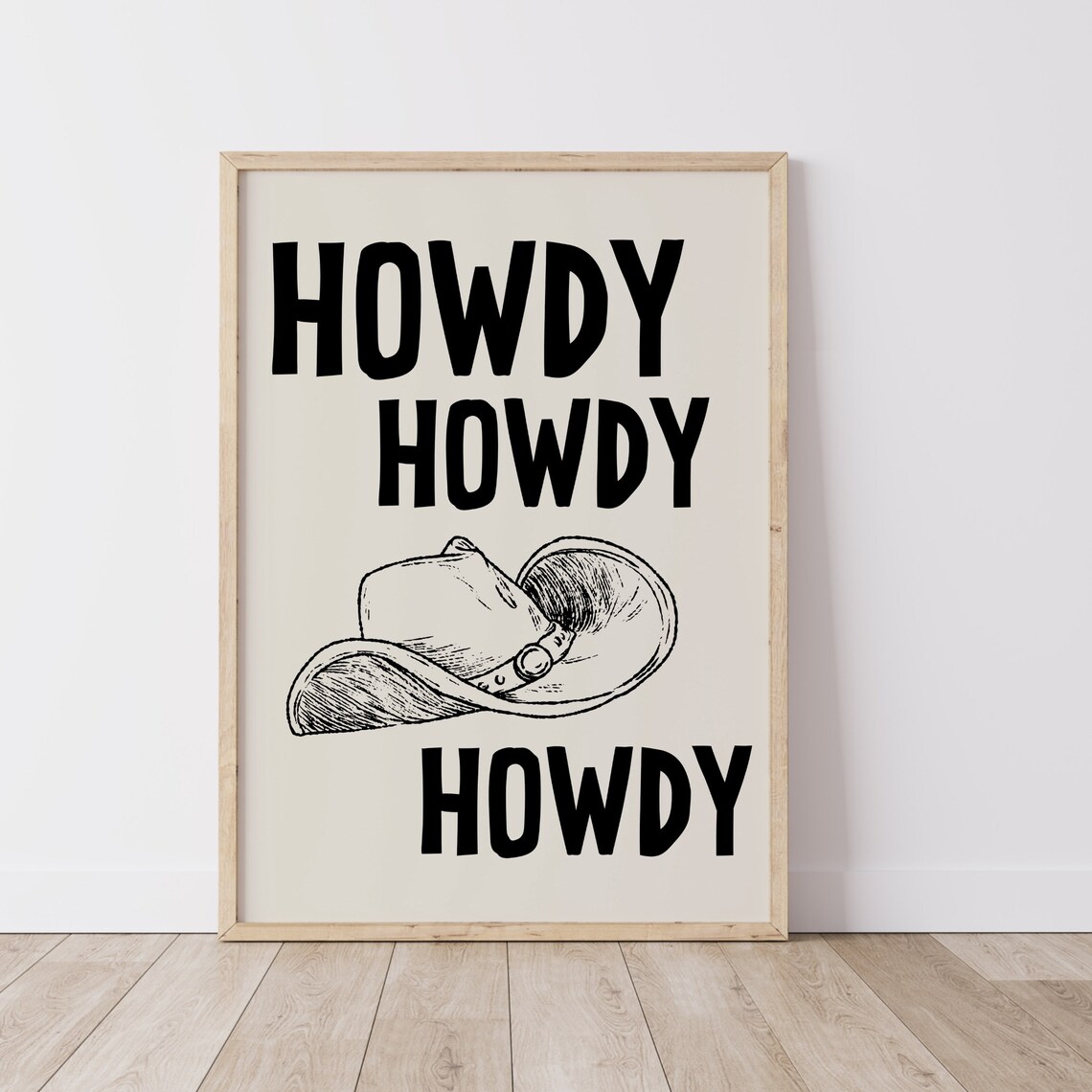 Howdy Western Art Prints, Vintage Cowboy Art - Image 3