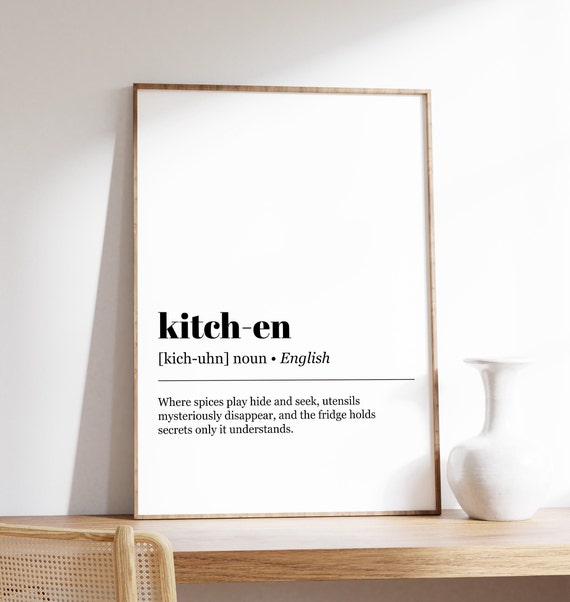 Kitchen Definition Print Humor Funny Home Decor Cooking Lighthearted And Poster