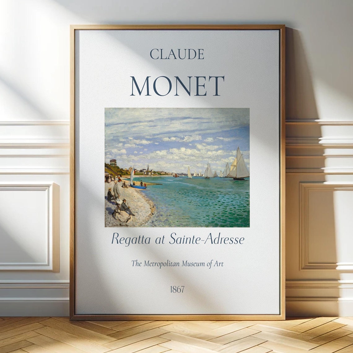 Claude Monet Art Print Regatta At Sainte Adresse Monet Exhibition Poster Monet Painting Vintage Home Poster Famous Artist Posters