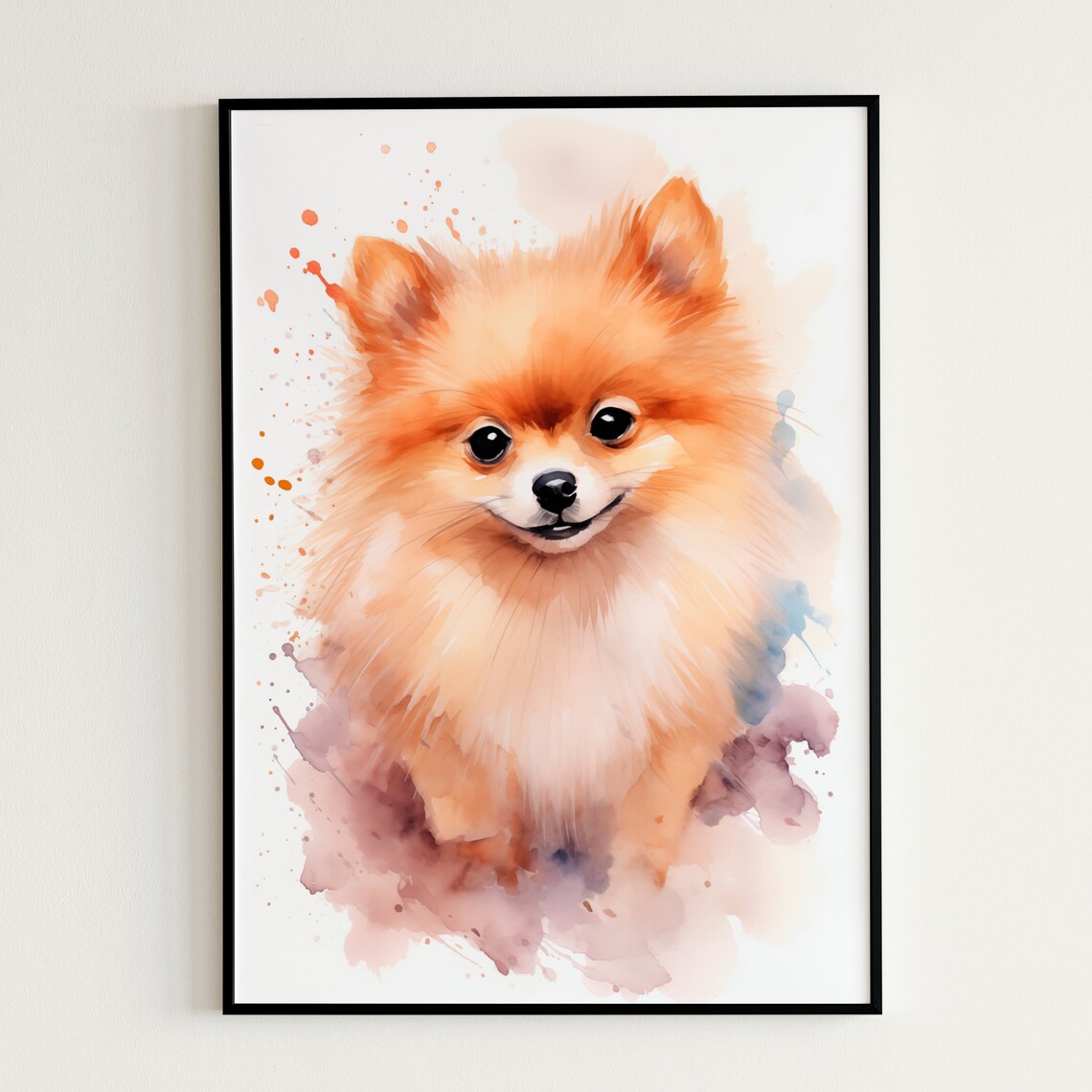 Pomeranian Puppy Watercolor Portrait Fluffy Cute Dog Art Print - Image 3