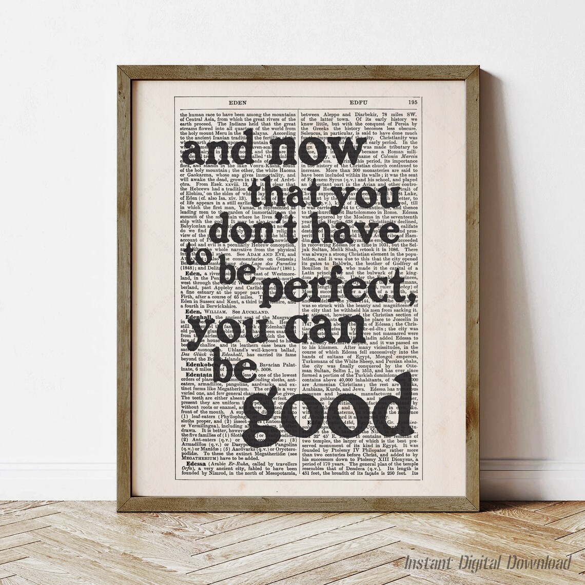 John Steinbeck's East of Eden Quote, Art Print