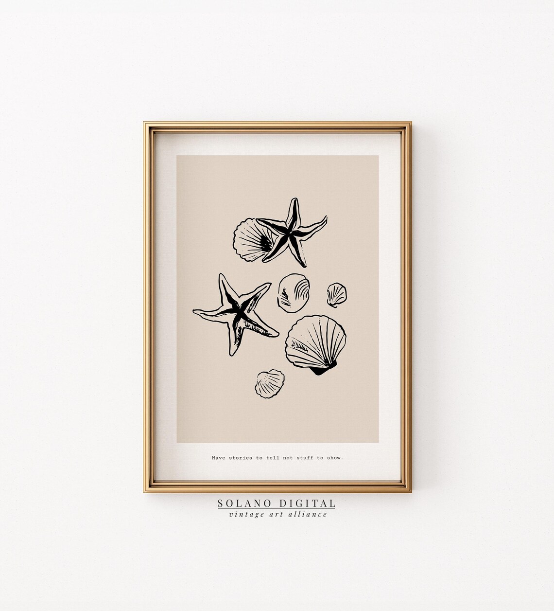 Beach Shell Art Minimalist Starfish Wall Coastal Boho Decor Oceaninspired Summer Seashell Line Drawing