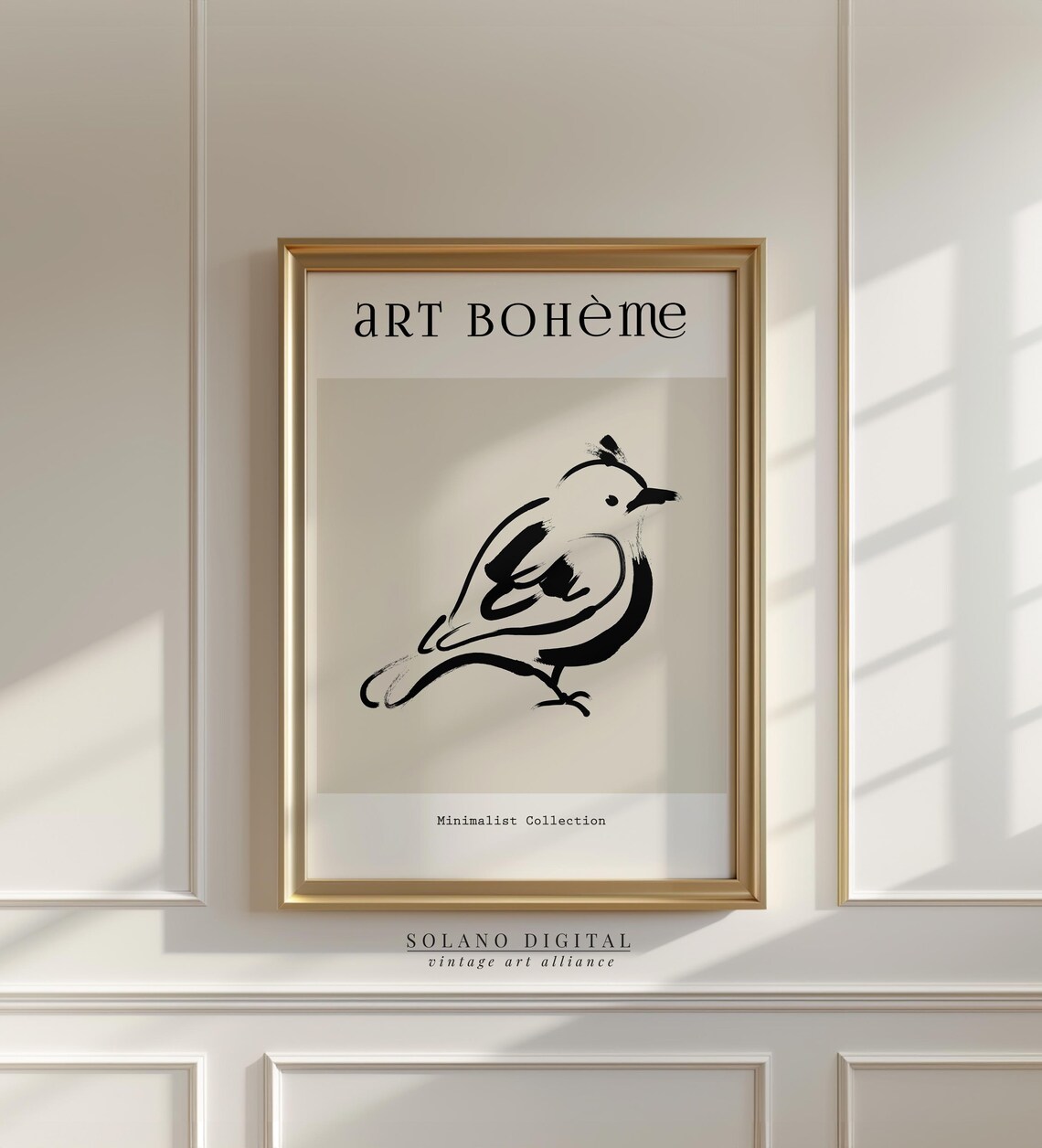Art Boheme Songbird Ink Sketch Minimalist Bird Line Art Poster