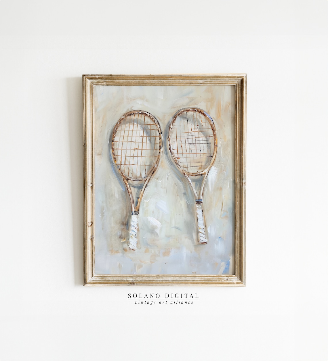 Vintage Tennis Racket Art Print, Player Gift