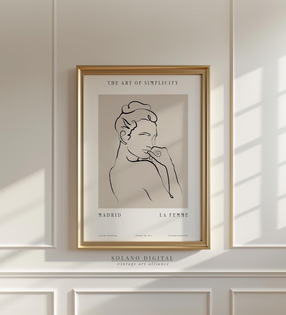 La Femme Madrid The Art of Simplicity Minimalist Line Drawing Poster