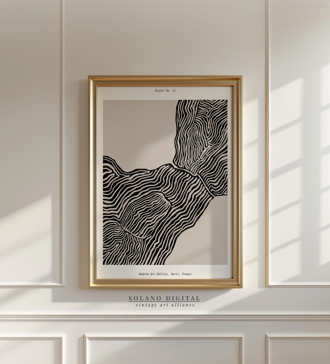 Abstract Black Line Art Organic Modern Wall Minimalist Neutral Poster From Paris Gallery