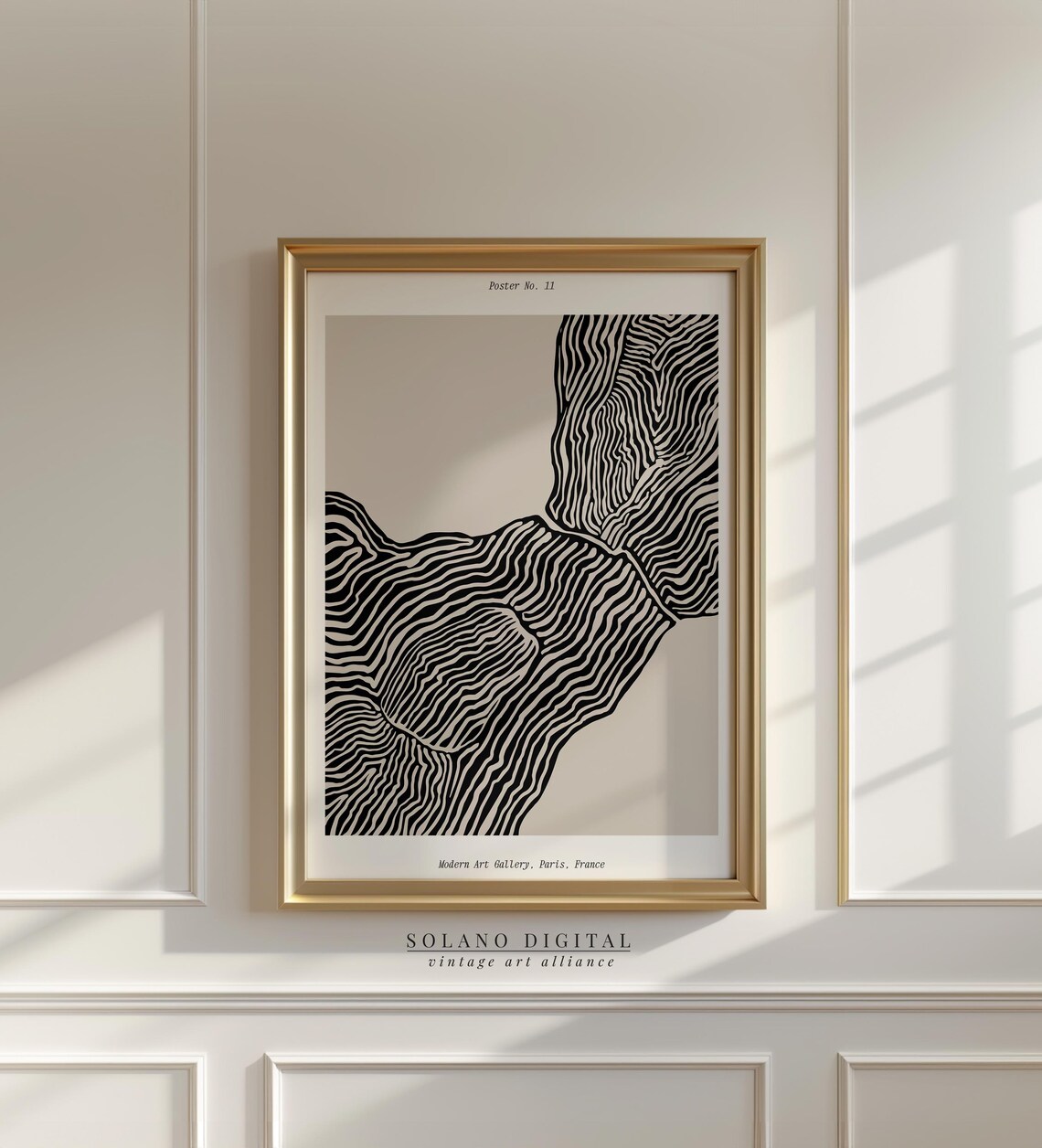 Gallery No 11 Organic Wave Line Art Poster From a Modern Paris Gallery