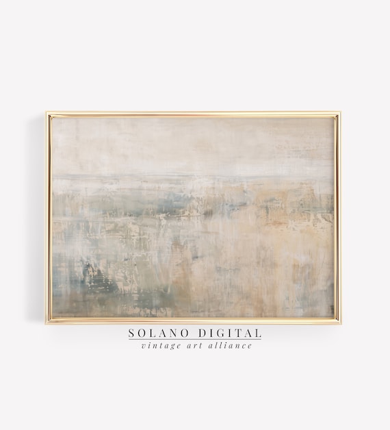 Muted Neutral Coastal Abstract Beach Minimalist Scenic Poster