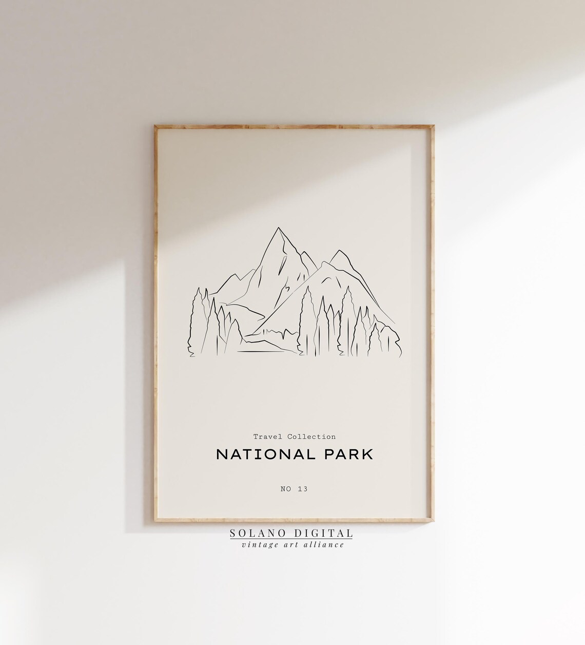 Minimalist National Park Mountain Line Art Travel Poster No 13