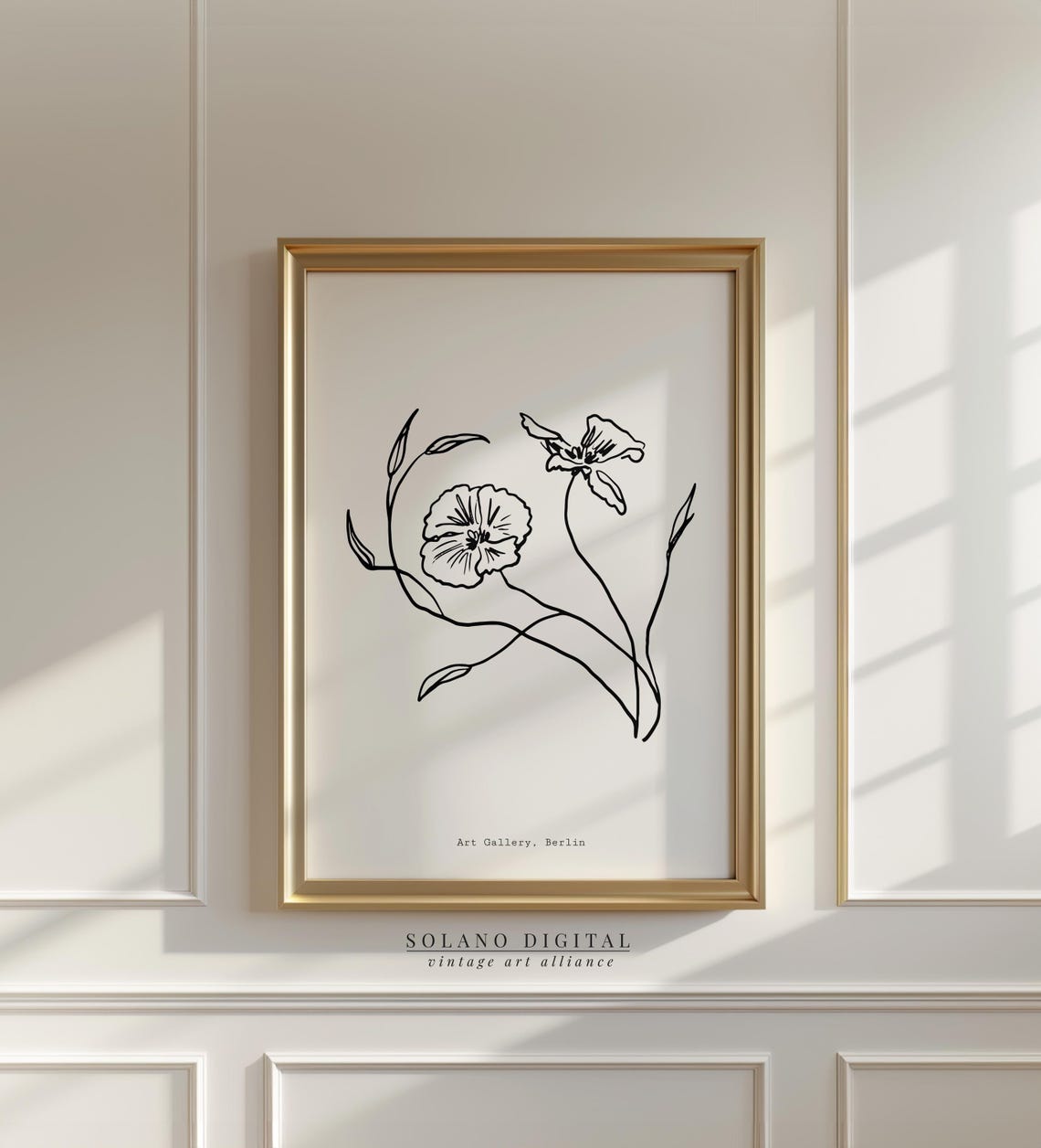 Minimalist Floral Line Drawing Black And White Flower Wall Art Botanical Modern Poster