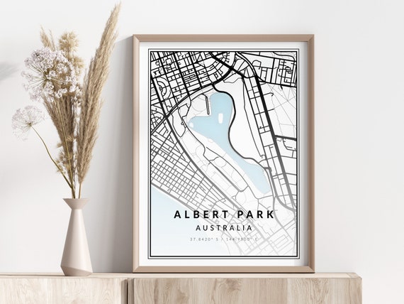 Albert Park Map Print Poster Wall Art Geographic