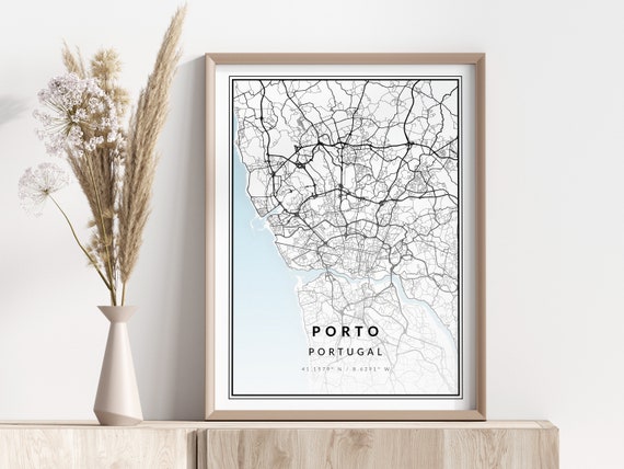 Porto City Map Print Poster Wall Art Geographic
