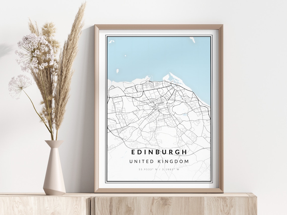Edinburgh United Kingdom City Street Map Minimalist Geographic Poster