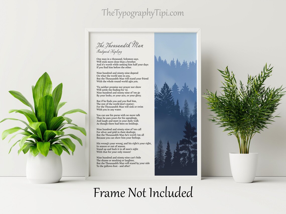 The Thousandth Man Poem Print, Rudyard Kipling