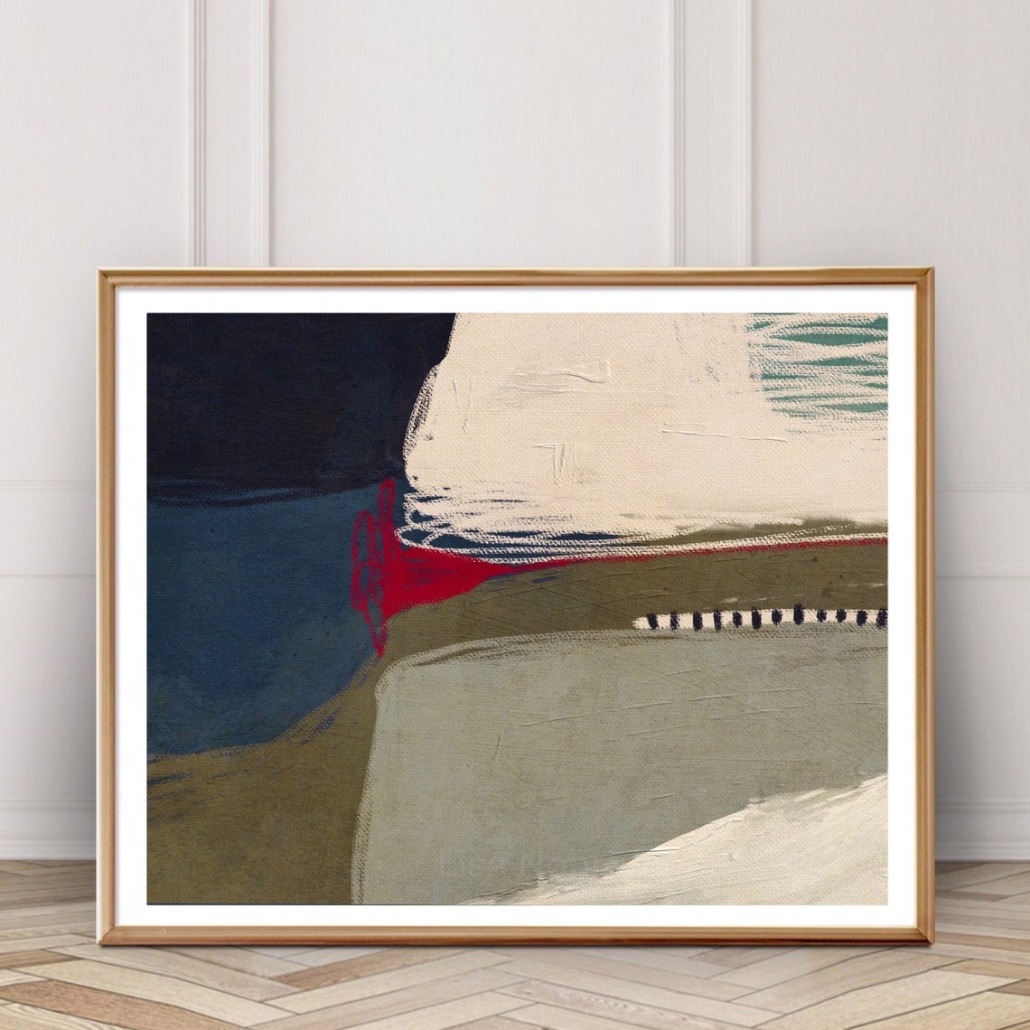Neutral Abstract Art Print, Minimalist Geometric Color Block