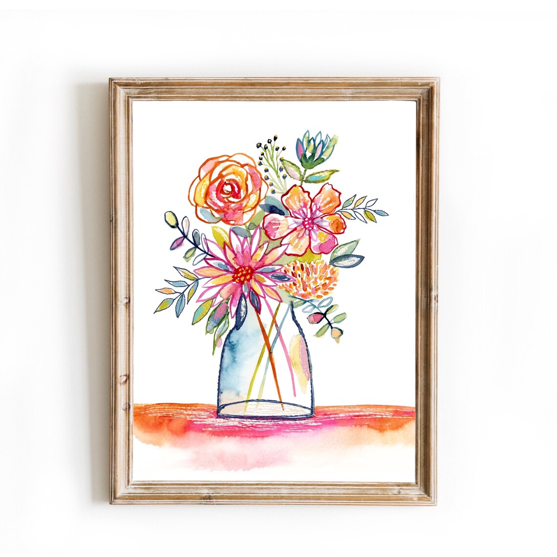 Watercolor Botanical Illustration, Abstract Floral