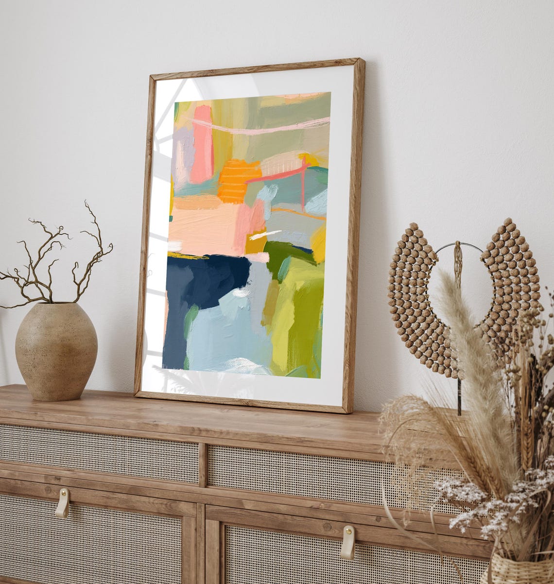 Pastel Abstract Coastal Soft Landscape Brushstroke Art Poster