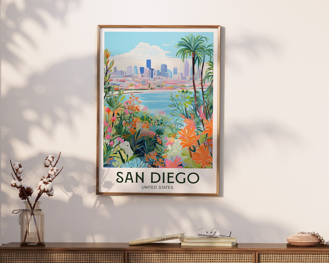 San Diego Retro Travel Poster, California Art Print - Image 3
