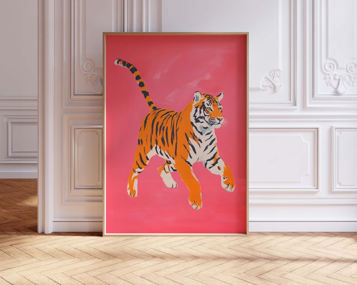 Dopamine Tiger Maximalist Animal Trendy Decor Poster - Image 2