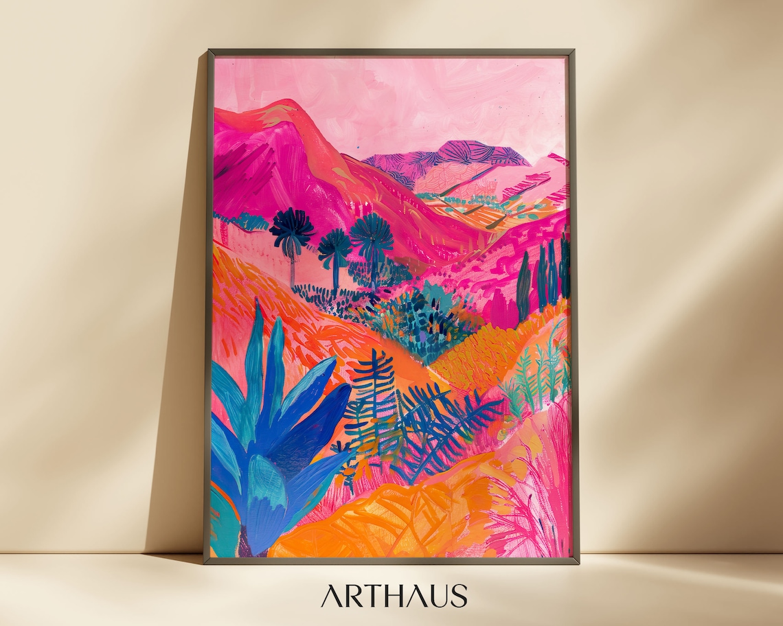 Pink Landscape, Matisse-Inspired Art Print