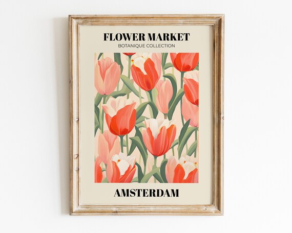 Flower Market Amsterdam Wall Art Floral Print Prints Trendy Botanical Poster