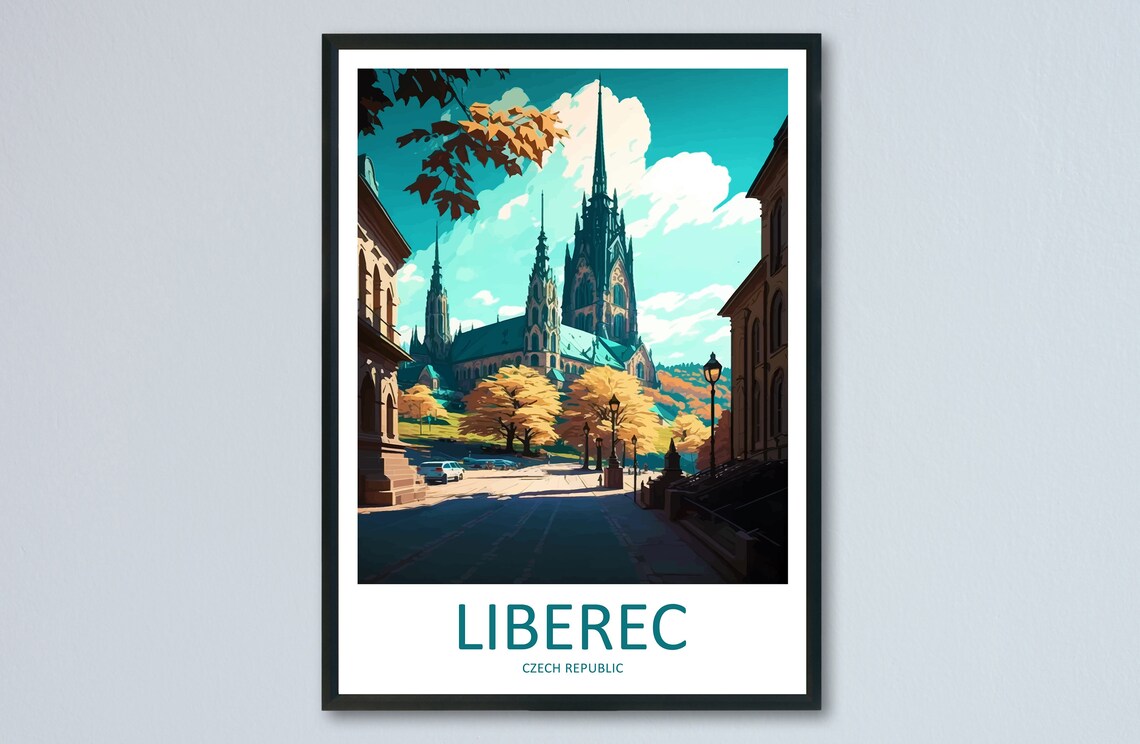 Liberec Travel Poster, Czech Republic Wall Art