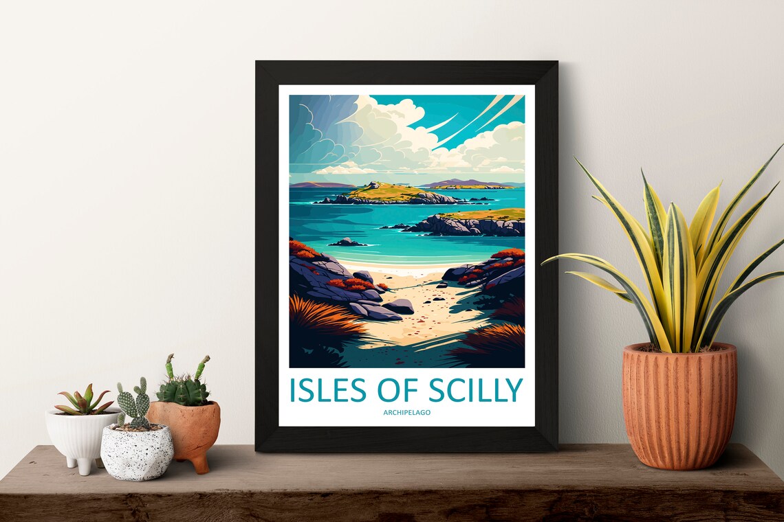Isles of Scilly Archipelago Rocky Beach Seascape Travel Poster - Image 3