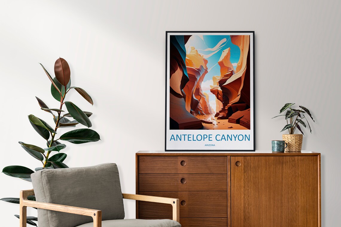 Antelope Canyon Travel Poster, Arizona Wall Art - Image 2