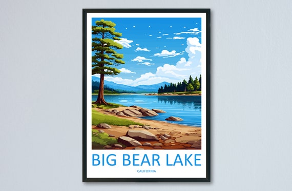 Big Bear Lake Travel Print Wall Art Big Bear Lake Wall Hanging Home Dcor Big Bear Lake Gift Art Lovers California Art Lover Gift Lake Art