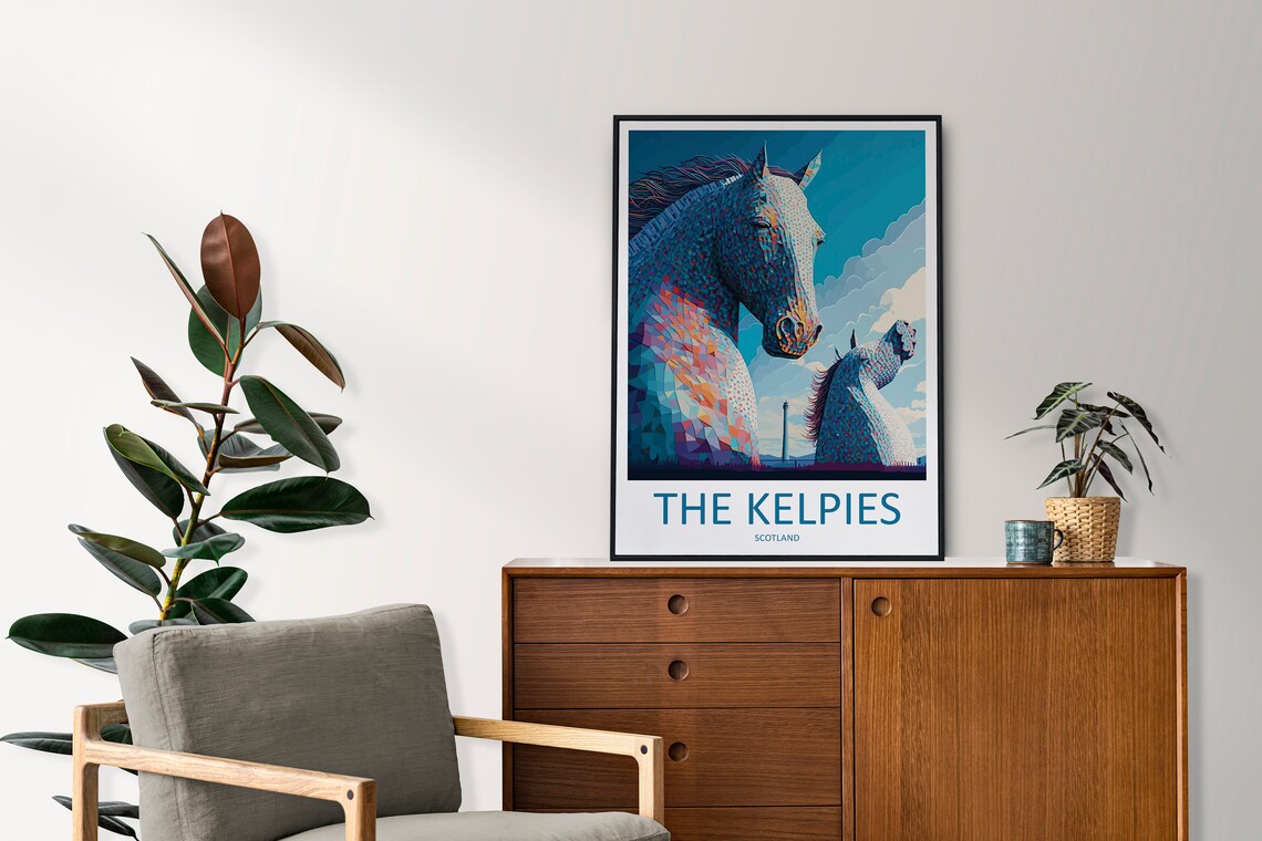 The Kelpies Travel Poster, Scotland Wall Art - Image 2