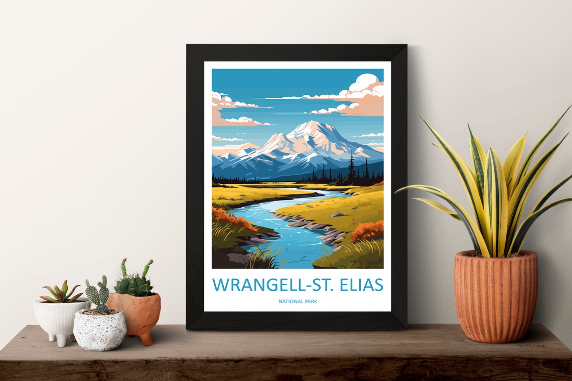Wrangell-St. Elias National Park High Snow Peak River Poster - Image 3