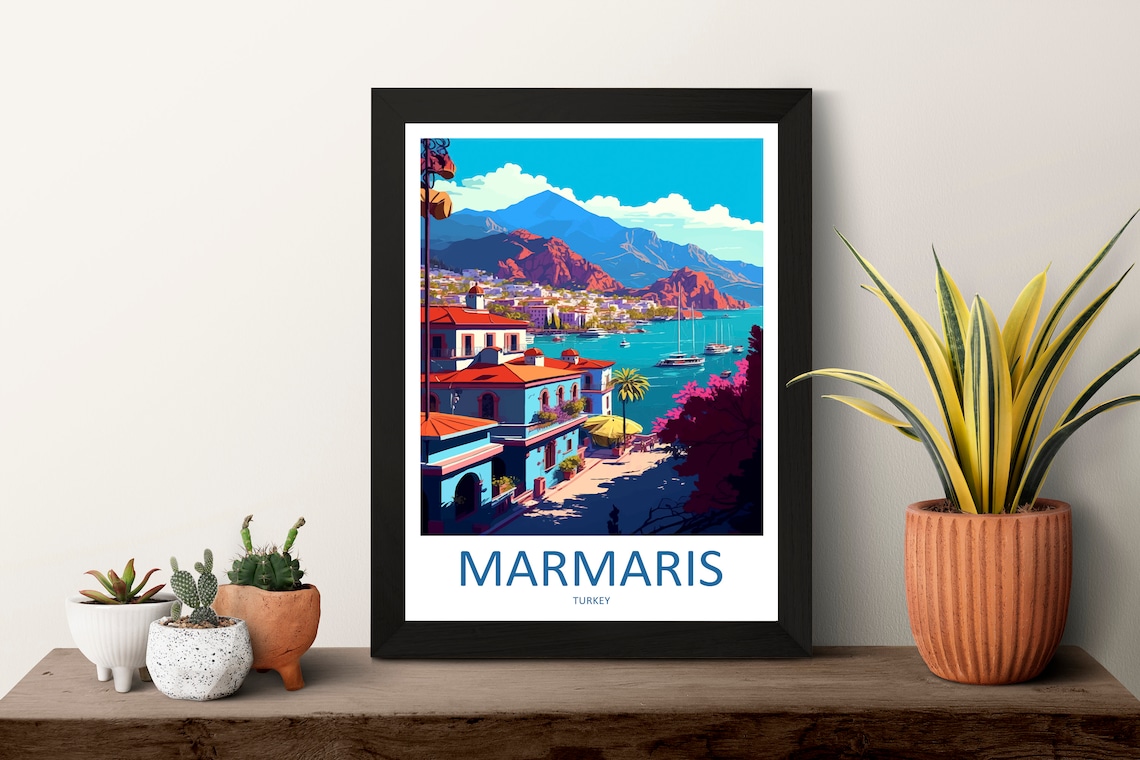 Marmaris Travel Poster, Turkey City View - Image 3