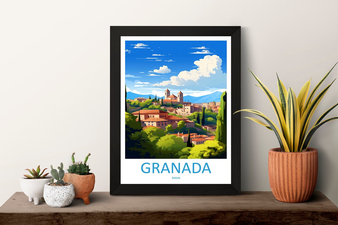 Granada Spain Hillside Old Town Minimalist Travel Poster Andalusia - Image 3