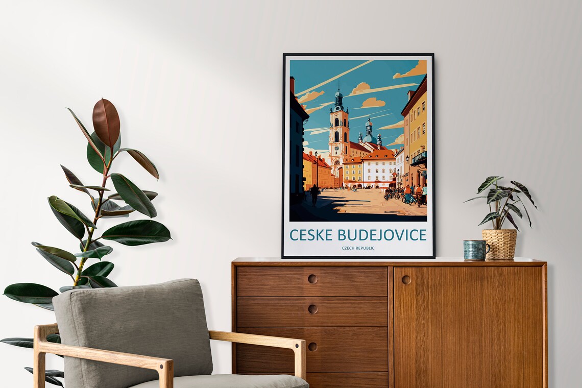 Ceske Budejovice Travel Poster, Czech Republic Wall Art - Image 2