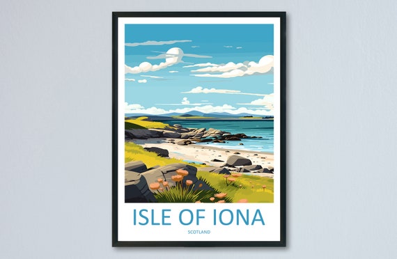 Isle Of Iona Travel Poster, Scotland Wall Decor