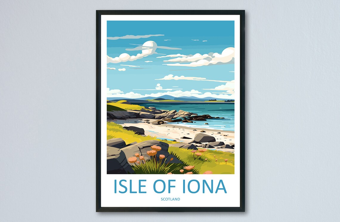 Isle Of Iona Travel Poster, Scotland Wall Decor