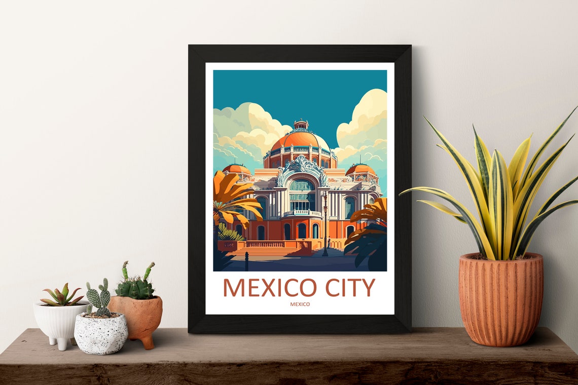 Mexico City Travel Print Wall Art Mexico City Wall Hanging Home Decoration Mexico City Gift Art Lovers Wall Art Print Art Mexico City Print - Image 3