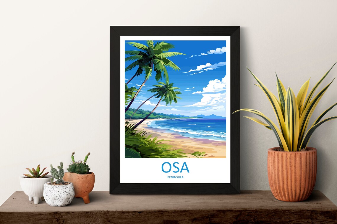 Osa Peninsula Costa Rica Palm Beach Tropical Paradise Travel Poster - Image 3