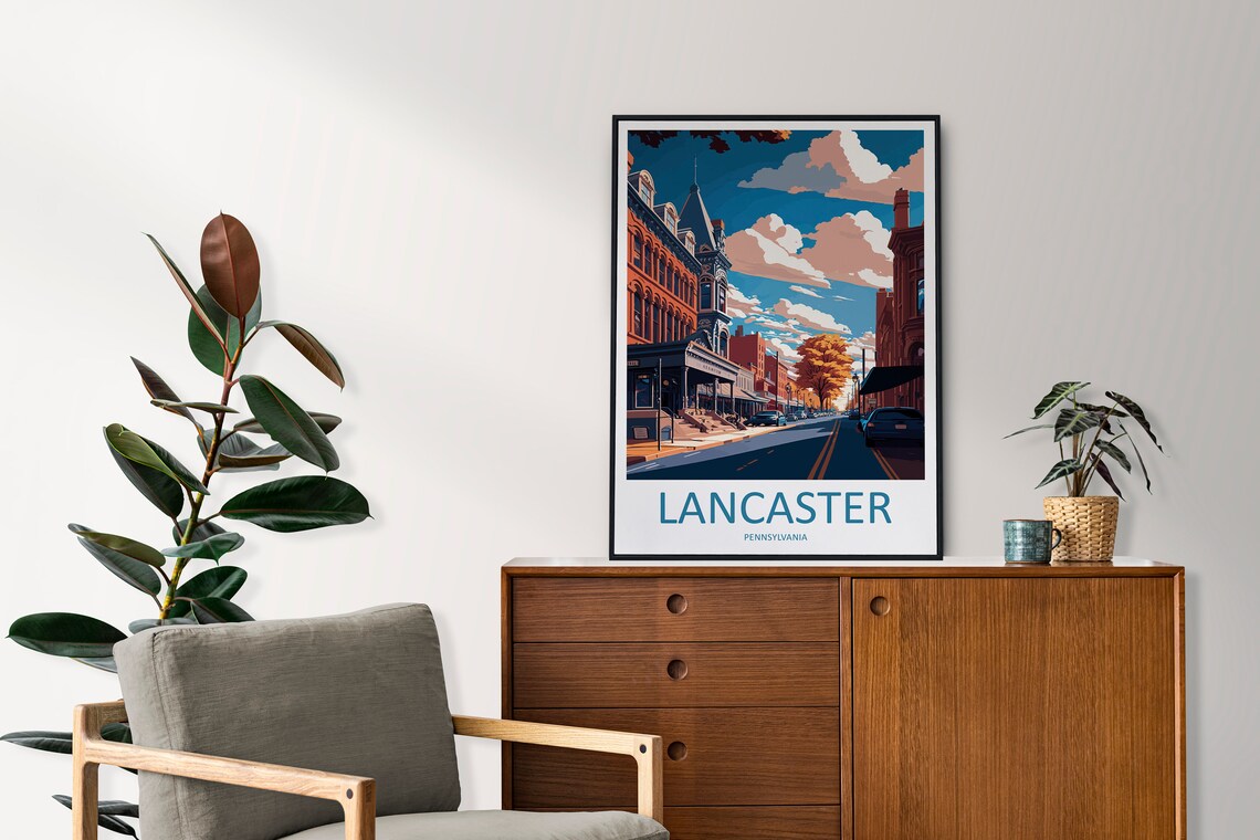 Lancaster County Travel Poster, Pennsylvania Home Decor - Image 2
