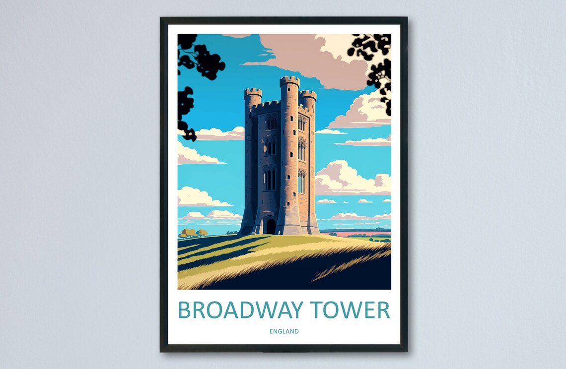 Broadway Tower Travel Poster, England Cotswold