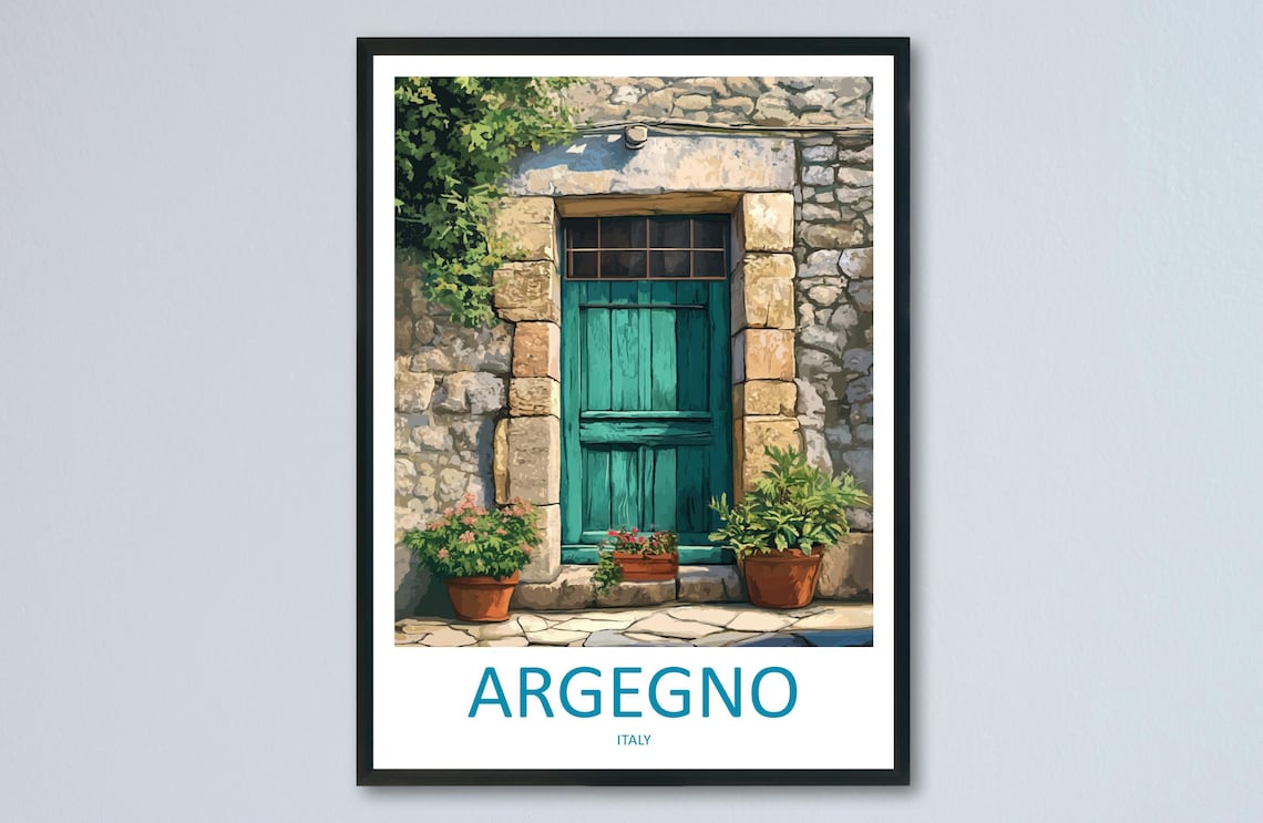 Argegno Italy Travel Poster, Europe Wall Decor