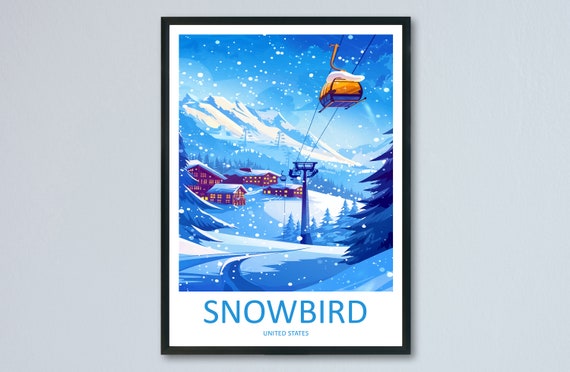 Snowbird Travel Print Wall Art Snowbird Wall Hanging Home Dcor Snowbird Gift Art Lovers Ski Art Lover Gift Snowbird Print Skiing Print